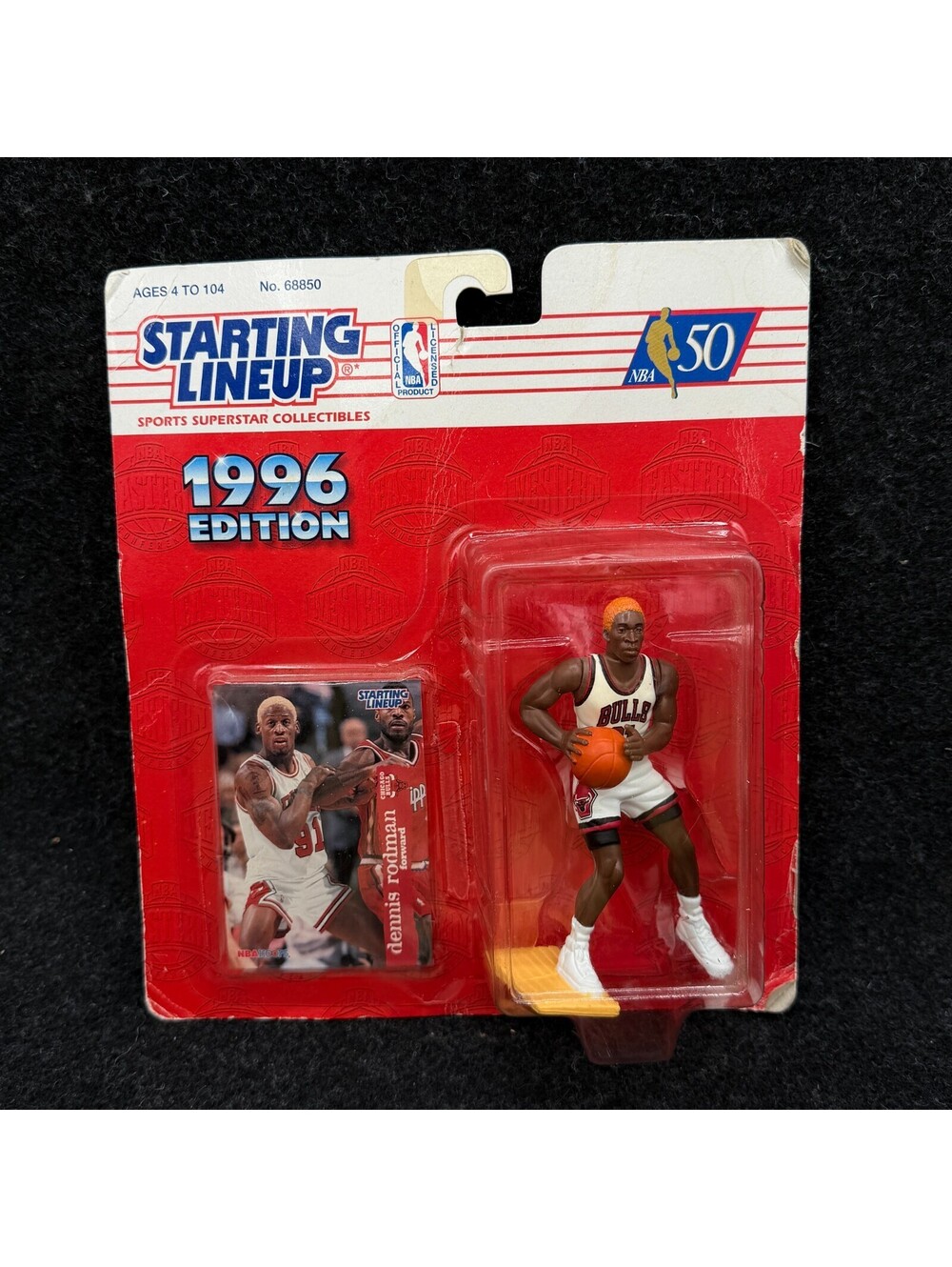 1996 Starting Lineup Dennis Rodman – Yellow Hair Variant – NEW Unopened – Bulls